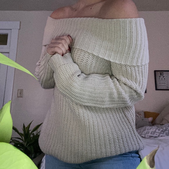 Favlux Tan Knit Off The Shoulder Sweater - Picture 5 of 9